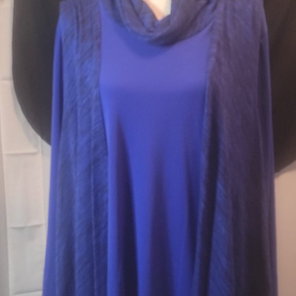 Susan Graver Jewel blue, cowl neck tunic size XL. - Picture 3 of 3